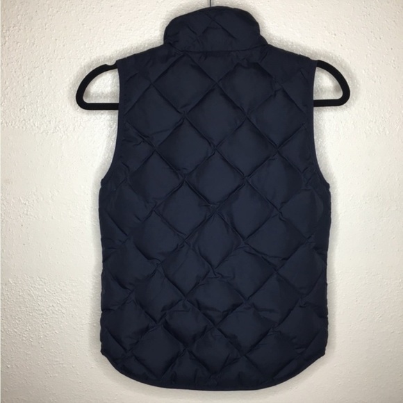 J Crew Puffer Down Vest Women's XXS Blue Field Excursion Quilted Navy - Picture 4 of 5